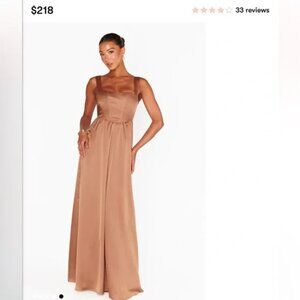 Show Me Your Mumu Large Nina Maxi Dress in Copper Luxe Satin